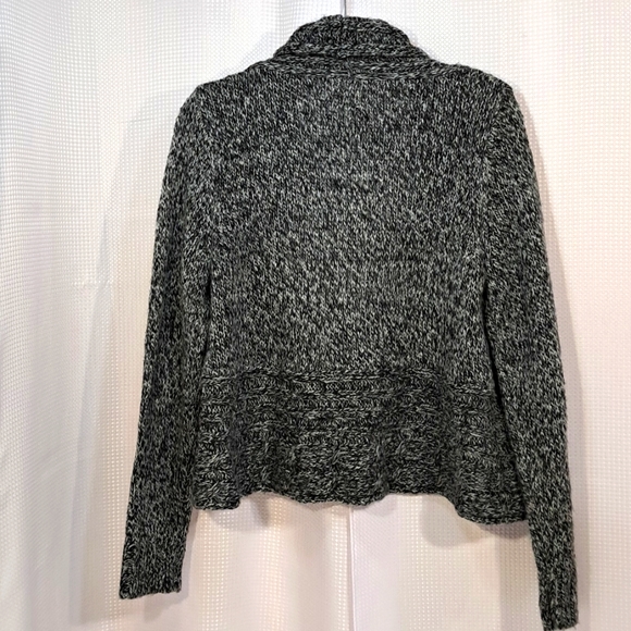 Retro Balero Cardigan by MUDD Verigated Black & White, Sz XL - Picture 4 of 5